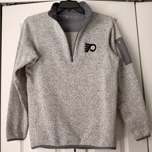 Antigua Heather Gray Zip-Up Sweater